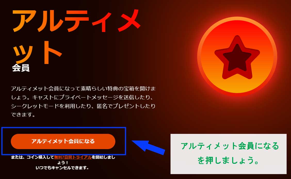 STRIPCHAT（ストリップチャット）のアルティメット会員